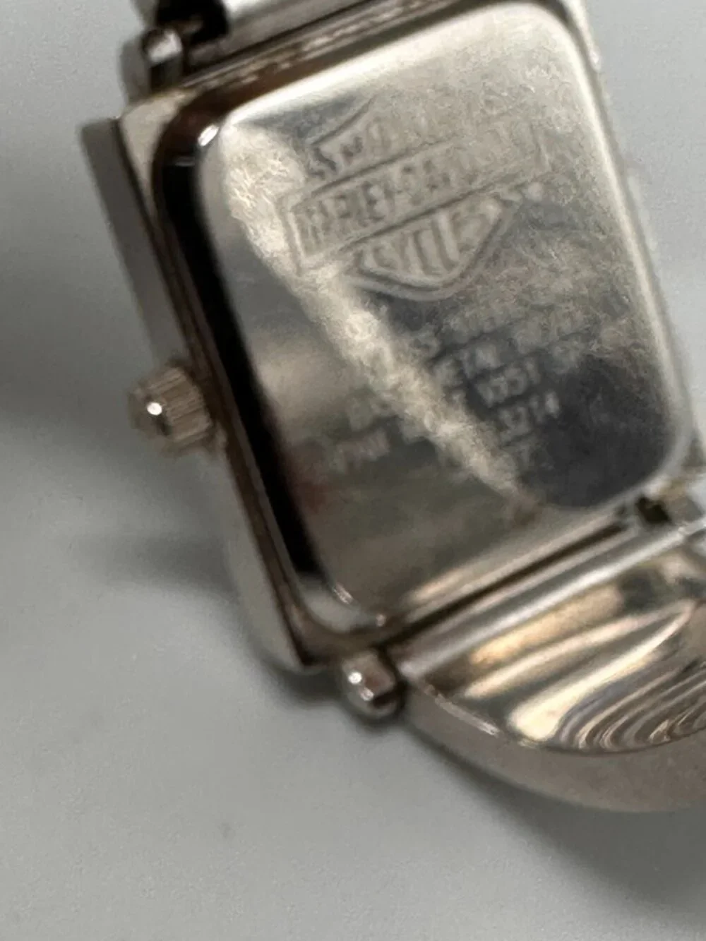 Harley-Davidson Women Watch Silver Tone 19MM Square Dial New Battery 6.5